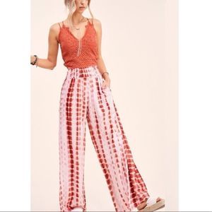 La Miel Tie dye wide leg palazzo boho “Goddess” pants NWT